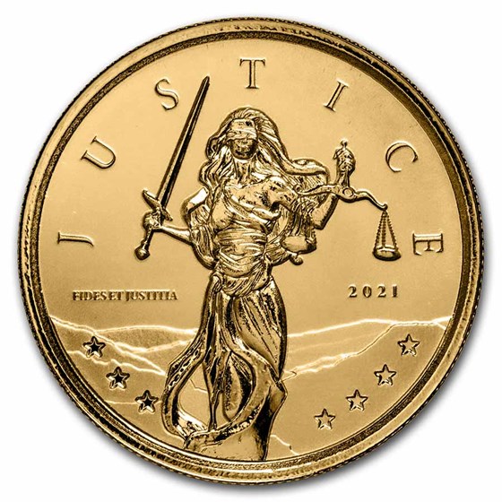 2021 Gibraltar 1 oz Gold Lady Justice BU 2021 Gibraltar 1 oz Gold Lady Justice BU